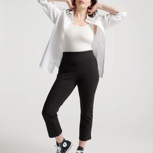 Women's Quince Black Ultra-Stretch Ponte Kick Flare Pants, Sz M